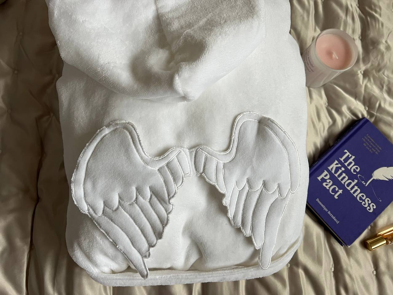 Adult White Custom Angel Wings Dressing Gown