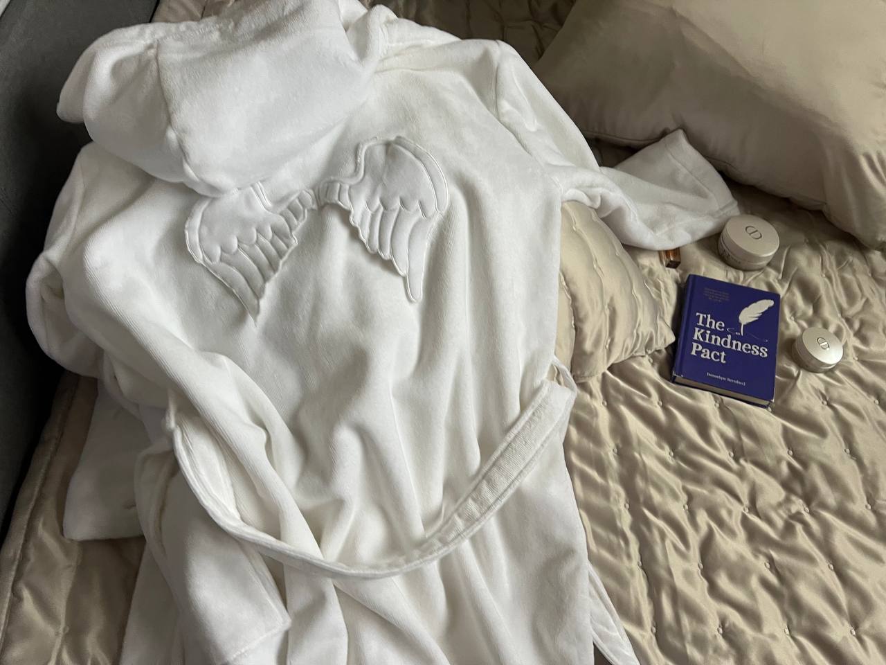 Adult White Custom Angel Wings Dressing Gown