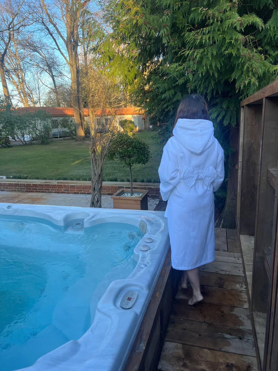 Adult White Custom Angel Wings Dressing Gown