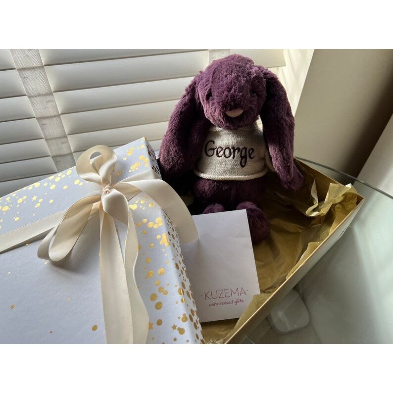 Personalised bashful Bunny Blue Big