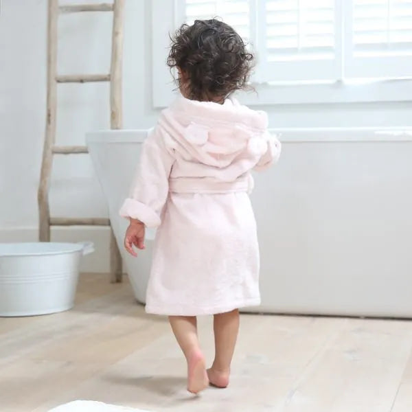 Personalised Light Pink Teddy Bear Cotton Dressing Gown