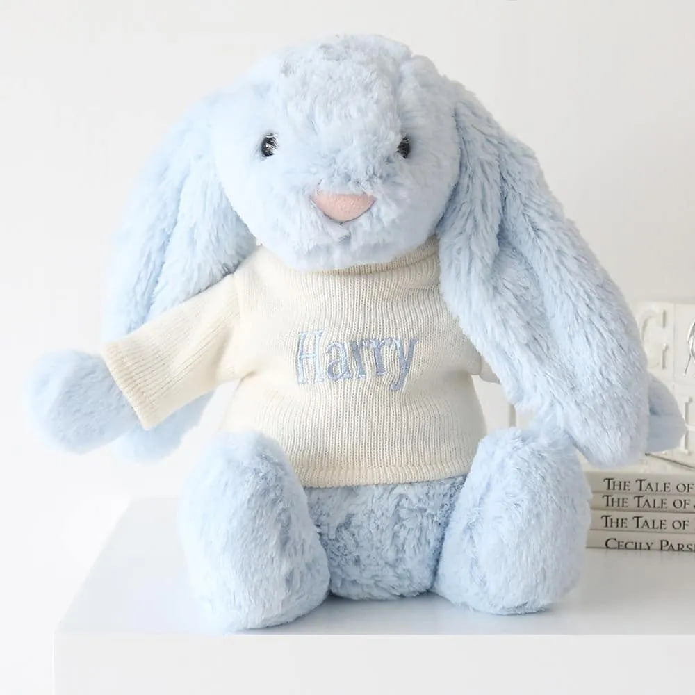 Personalised bashful Bunny Blue Big