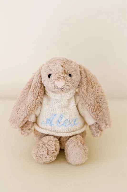 Personalised bashful Bunny Flower Pink Big