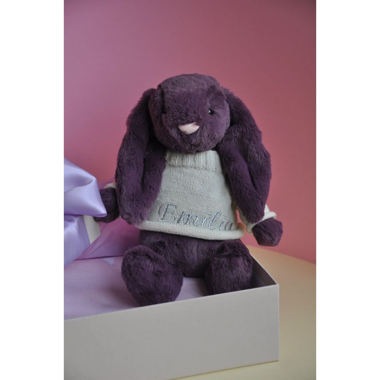 Personalised bashful Bunny Blue Big