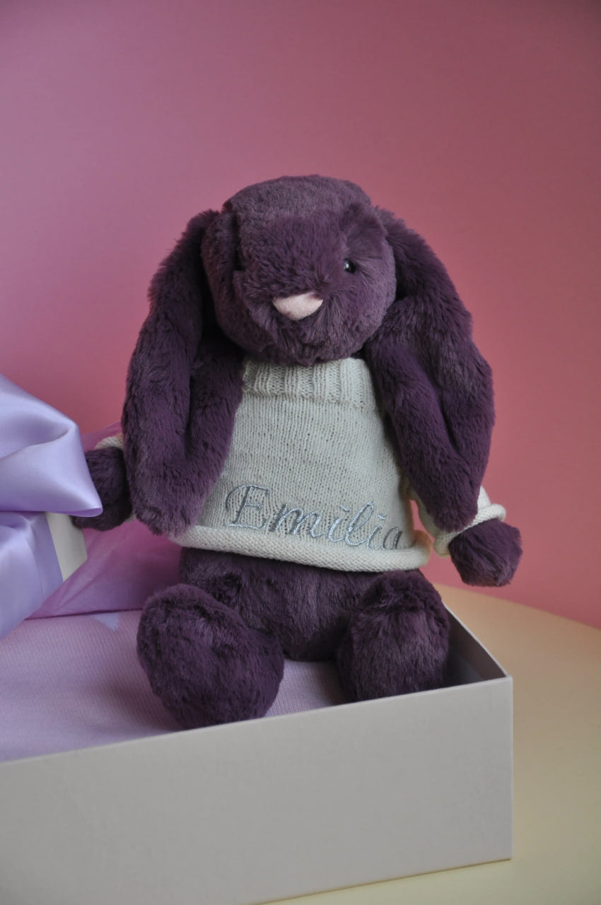 Personalised bashful Bunny Flower Pink Big