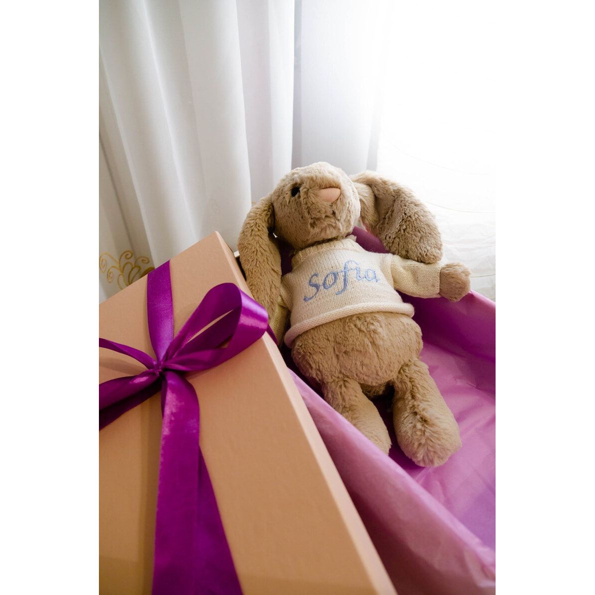 Personalised bashful Bunny Blue Big