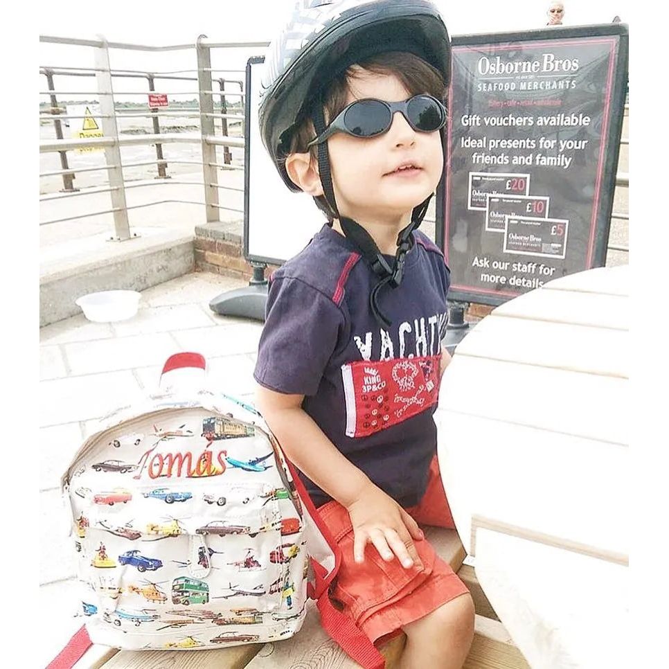 Personalised Retro Cars backpack toddler