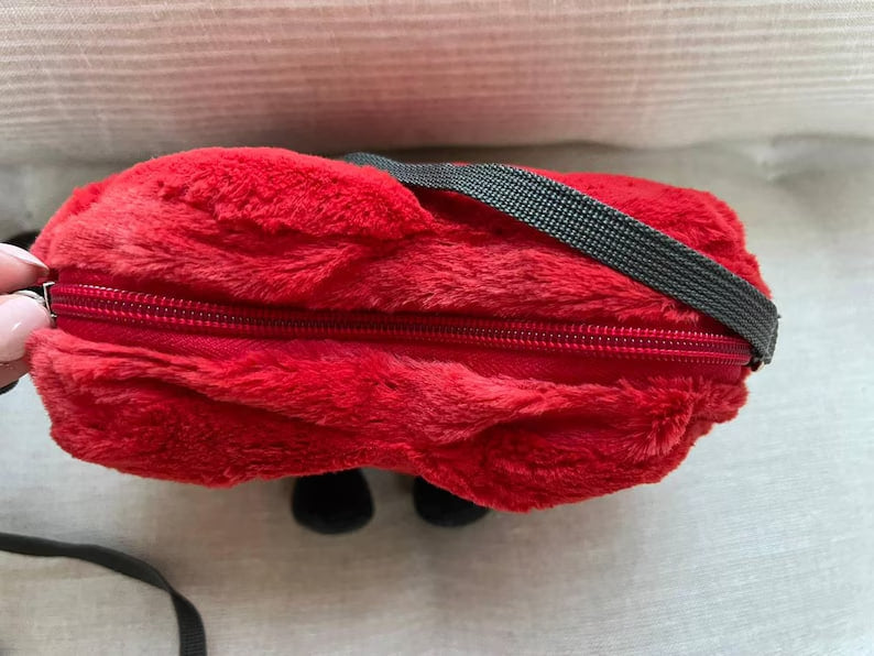 Personalised Kid Plush Red Heart Bag Shoulder