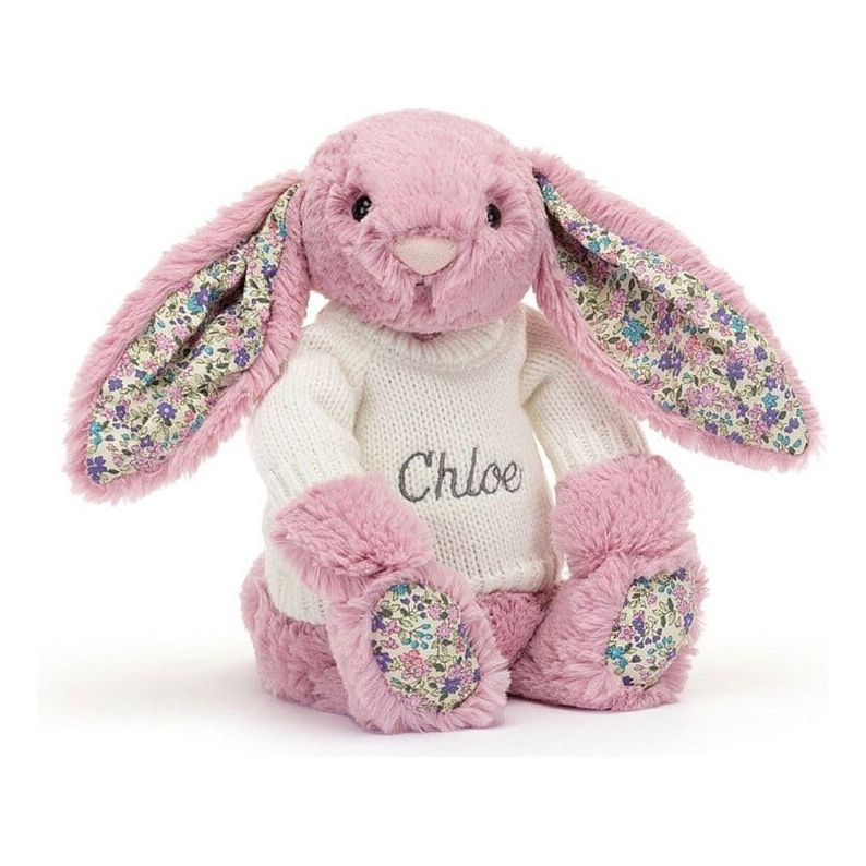 Personalised bashful Bunny Flower Pink Big