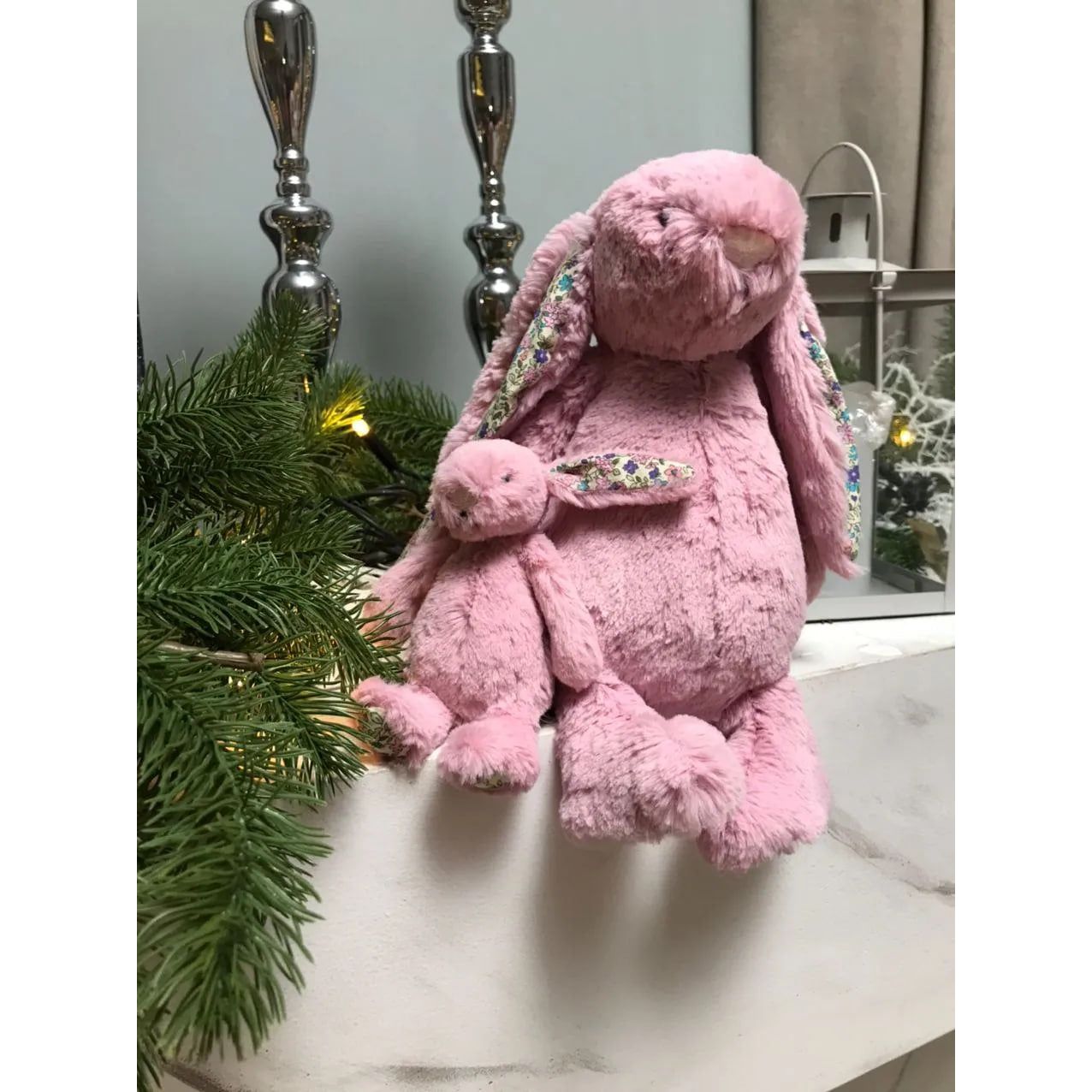 Personalised bashful Bunny Flower Pink Big